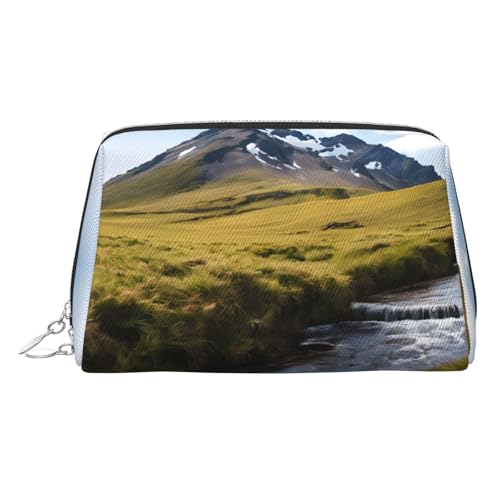 EZDLOWVBA Kosmetiktasche für Damen, mit Reißverschluss, Motiv: Bergwasserfall-Druck, leichte Leder-Make-up-Tasche, silber, Einheitsgröße EZDLOWVBA Kosmetiktasche für Damen, mit Reißverschluss, Motiv: Bergwasserfall-Druck, leichte Leder-Make-up-Tasche, silber, Einheitsgröße von EZDLOWVBA