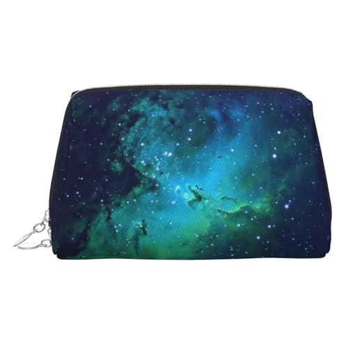 EZDLOWVBA Kosmetiktasche für Damen, mit Reißverschluss, Motiv: Galaxie, grüner Druck, leicht, Leder, silber, Einheitsgröße EZDLOWVBA Kosmetiktasche für Damen, mit Reißverschluss, Motiv: Galaxie, grüner Druck, leicht, Leder, silber, Einheitsgröße von EZDLOWVBA