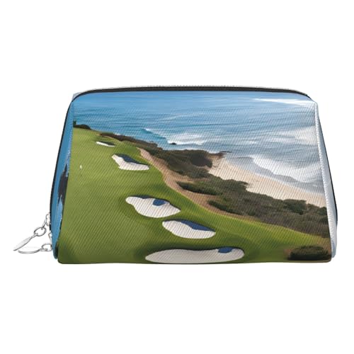 EZDLOWVBA Kosmetiktasche für Damen, mit Reißverschluss, Motiv: Strand, Golfplatz, leicht, Leder, silber, Einheitsgröße EZDLOWVBA Kosmetiktasche für Damen, mit Reißverschluss, Motiv: Strand, Golfplatz, leicht, Leder, silber, Einheitsgröße von EZDLOWVBA