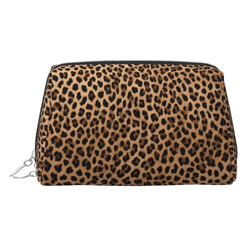 EZDLOWVBA Kosmetiktasche für Damen, mit Reißverschluss, Motiv: wilder Leopardenmuster, leichte Leder-Make-up-Tasche, silber, Einheitsgröße EZDLOWVBA Kosmetiktasche für Damen, mit Reißverschluss, Motiv: wilder Leopardenmuster, leichte Leder-Make-up-Tasche, silber, Einheitsgröße von EZDLOWVBA