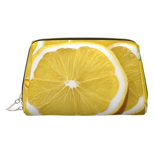 EZDLOWVBA Kosmetiktasche für Damen, mit Reißverschluss, leicht, Leder, Gelb mit Zitronenmuster, gold, Einheitsgröße EZDLOWVBA Kosmetiktasche für Damen, mit Reißverschluss, leicht, Leder, Gelb mit Zitronenmuster, gold, Einheitsgröße von EZDLOWVBA