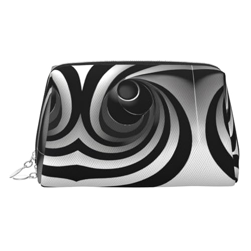 EZDLOWVBA Kosmetiktasche für Damen, mit Reißverschluss, leicht, Leder, Schwarz und Weiß, silber, Einheitsgröße EZDLOWVBA Kosmetiktasche für Damen, mit Reißverschluss, leicht, Leder, Schwarz und Weiß, silber, Einheitsgröße von EZDLOWVBA