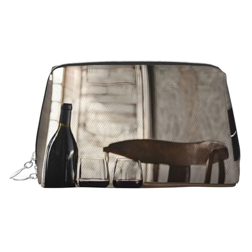 EZDLOWVBA Kosmetiktasche für Damen, mit Reißverschluss, leichte Make-up-Tasche aus Leder mit Traubenwein-Aufdruck, silber, Einheitsgröße EZDLOWVBA Kosmetiktasche für Damen, mit Reißverschluss, leichte Make-up-Tasche aus Leder mit Traubenwein-Aufdruck, silber, Einheitsgröße von EZDLOWVBA