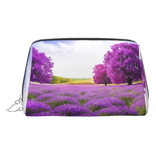 EZDLOWVBA Kosmetiktasche für Damen, mit Reißverschluss, mit Lavendelmuster, leicht, Leder, Violett, silber, Einheitsgröße EZDLOWVBA Kosmetiktasche für Damen, mit Reißverschluss, mit Lavendelmuster, leicht, Leder, Violett, silber, Einheitsgröße von EZDLOWVBA