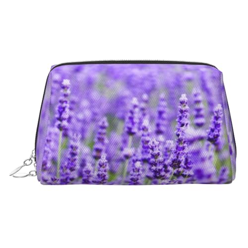 EZDLOWVBA Kosmetiktasche für Damen, mit Reißverschluss, mit Lavendelmuster, leicht, Leder, Violett, silber, Einheitsgröße EZDLOWVBA Kosmetiktasche für Damen, mit Reißverschluss, mit Lavendelmuster, leicht, Leder, Violett, silber, Einheitsgröße von EZDLOWVBA
