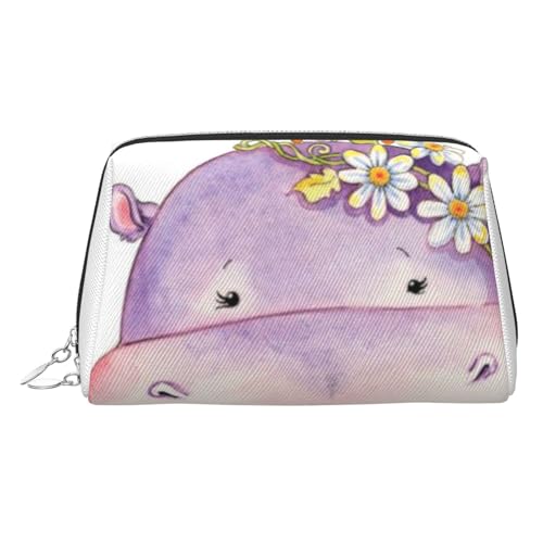 EZDLOWVBA Kosmetiktasche für Damen, mit Reißverschluss, mit Schmetterlings-Aufdruck, leichte Leder-Make-up-Tasche, silber, Einheitsgröße von EZDLOWVBA