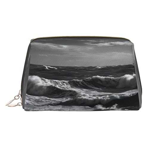 EZDLOWVBA Kosmetiktasche für Damen, mit Reißverschluss, mit Strandaufdruck, leicht, Leder, Schwarz, gold, Einheitsgröße EZDLOWVBA Kosmetiktasche für Damen, mit Reißverschluss, mit Strandaufdruck, leicht, Leder, Schwarz, gold, Einheitsgröße von EZDLOWVBA