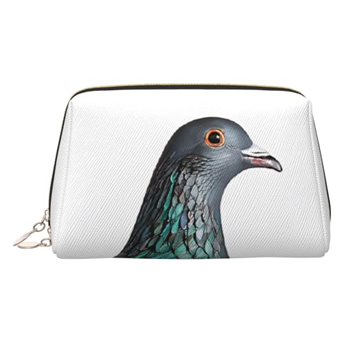 EZDLOWVBA Kosmetiktasche für Damen, mit Taubenmuster, Reißverschluss, leichte Leder-Make-up-Tasche, gold, Einheitsgröße EZDLOWVBA Kosmetiktasche für Damen, mit Taubenmuster, Reißverschluss, leichte Leder-Make-up-Tasche, gold, Einheitsgröße von EZDLOWVBA