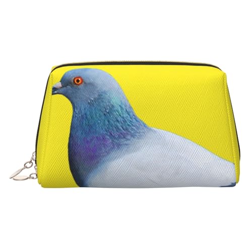 EZDLOWVBA Kosmetiktasche für Damen, mit Taubenmuster, Reißverschluss, leichte Leder-Make-up-Tasche, gold, Einheitsgröße EZDLOWVBA Kosmetiktasche für Damen, mit Taubenmuster, Reißverschluss, leichte Leder-Make-up-Tasche, gold, Einheitsgröße von EZDLOWVBA