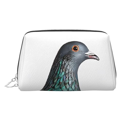 EZDLOWVBA Kosmetiktasche für Damen, mit Taubenmuster, Reißverschluss, leichte Leder-Make-up-Tasche, silber, Einheitsgröße EZDLOWVBA Kosmetiktasche für Damen, mit Taubenmuster, Reißverschluss, leichte Leder-Make-up-Tasche, silber, Einheitsgröße von EZDLOWVBA