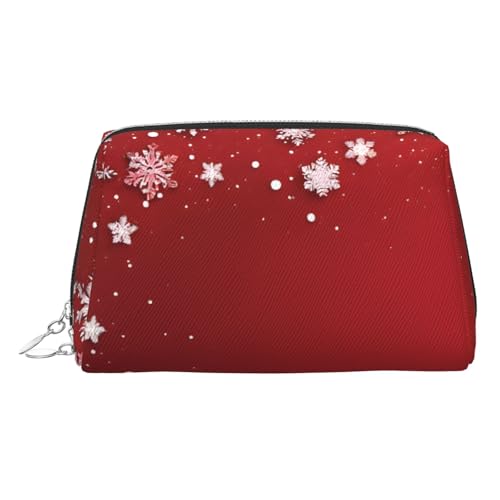 EZDLOWVBA Kosmetiktasche für Damen, mit Weihnachtsdruck, Reißverschluss, leichte Leder-Make-up-Tasche, silber, Einheitsgröße EZDLOWVBA Kosmetiktasche für Damen, mit Weihnachtsdruck, Reißverschluss, leichte Leder-Make-up-Tasche, silber, Einheitsgröße von EZDLOWVBA