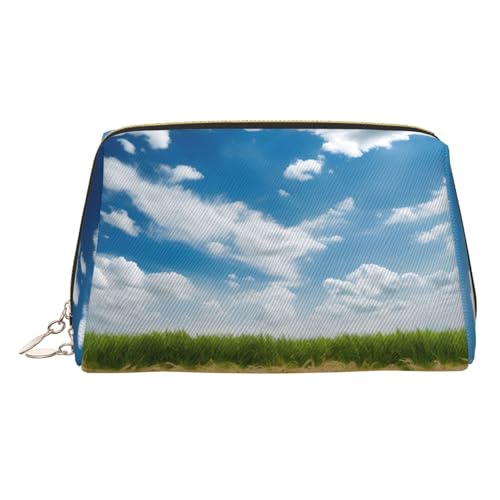 EZDLOWVBA Kosmetiktasche für Damen, mit Weizenfelddruck, Reißverschluss, leichte Make-up-Tasche aus Leder, gold, Einheitsgröße EZDLOWVBA Kosmetiktasche für Damen, mit Weizenfelddruck, Reißverschluss, leichte Make-up-Tasche aus Leder, gold, Einheitsgröße von EZDLOWVBA