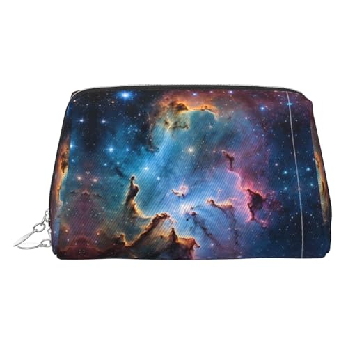 EZDLOWVBA Kosmetiktasche für Damen, mit buntem Galaxie-Druck, Reißverschluss, Make-up-Tasche, Kulturbeutel, leichte Leder-Make-up-Tasche, silber, Einheitsgröße EZDLOWVBA Kosmetiktasche für Damen, mit buntem Galaxie-Druck, Reißverschluss, Make-up-Tasche, Kulturbeutel, leichte Leder-Make-up-Tasche, silber, Einheitsgröße von EZDLOWVBA