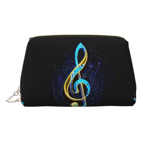 EZDLOWVBA Kosmetiktasche für Damen, mit buntem Musikdruck, Reißverschluss, Make-up-Tasche, Kulturbeutel, leichte Leder-Make-up-Tasche, gold, Einheitsgröße EZDLOWVBA Kosmetiktasche für Damen, mit buntem Musikdruck, Reißverschluss, Make-up-Tasche, Kulturbeutel, leichte Leder-Make-up-Tasche, gold, Einheitsgröße von EZDLOWVBA