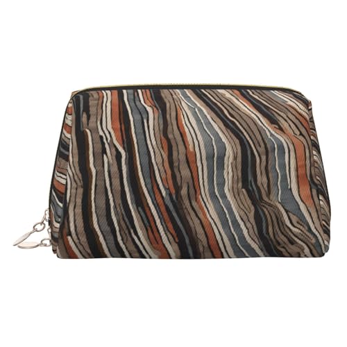 EZDLOWVBA Kosmetiktasche für Damen, mit buntem Streifendruck, Reißverschluss, Make-up-Tasche, Kulturbeutel, leichte Leder-Make-up-Tasche, gold, Einheitsgröße EZDLOWVBA Kosmetiktasche für Damen, mit buntem Streifendruck, Reißverschluss, Make-up-Tasche, Kulturbeutel, leichte Leder-Make-up-Tasche, gold, Einheitsgröße von EZDLOWVBA
