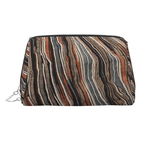 EZDLOWVBA Kosmetiktasche für Damen, mit buntem Streifendruck, Reißverschluss, Make-up-Tasche, Kulturbeutel, leichte Leder-Make-up-Tasche, silber, Einheitsgröße EZDLOWVBA Kosmetiktasche für Damen, mit buntem Streifendruck, Reißverschluss, Make-up-Tasche, Kulturbeutel, leichte Leder-Make-up-Tasche, silber, Einheitsgröße von EZDLOWVBA