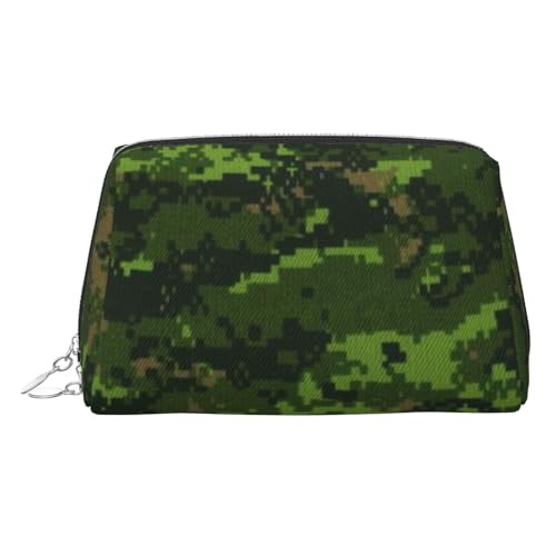 EZDLOWVBA Kosmetiktasche für Damen, mit digitalem Camouflage-Druck, Reißverschluss, Make-up-Tasche, Kulturbeutel, leicht, Leder, Grün, silber, Einheitsgröße EZDLOWVBA Kosmetiktasche für Damen, mit digitalem Camouflage-Druck, Reißverschluss, Make-up-Tasche, Kulturbeutel, leicht, Leder, Grün, silber, Einheitsgröße von EZDLOWVBA