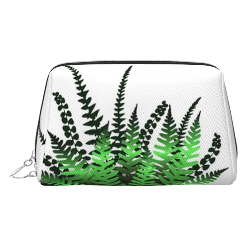 EZDLOWVBA Kosmetiktasche für Damen, mit natürlichem Pflanzenblatt-Druck, Reißverschluss, Make-up-Tasche, Kulturbeutel, leichte Leder-Make-up-Tasche, silber, Einheitsgröße EZDLOWVBA Kosmetiktasche für Damen, mit natürlichem Pflanzenblatt-Druck, Reißverschluss, Make-up-Tasche, Kulturbeutel, leichte Leder-Make-up-Tasche, silber, Einheitsgröße von EZDLOWVBA