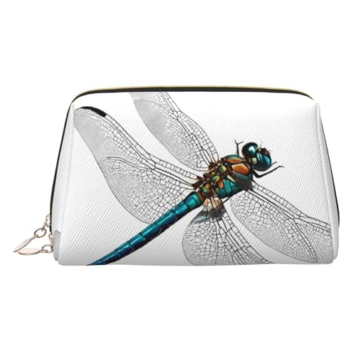 EZDLOWVBA Kosmetiktasche für Damen, mit süßem Libellen-Druck, Reißverschluss, Make-up-Tasche, Kulturbeutel, leichte Leder-Make-up-Tasche, gold, Einheitsgröße EZDLOWVBA Kosmetiktasche für Damen, mit süßem Libellen-Druck, Reißverschluss, Make-up-Tasche, Kulturbeutel, leichte Leder-Make-up-Tasche, gold, Einheitsgröße von EZDLOWVBA