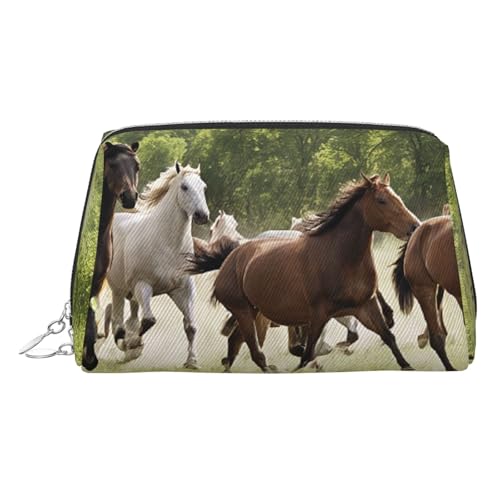 EZDLOWVBA Kosmetiktasche für Damen, verschiedene Arten von Pferden, Reißverschluss, Make-up-Tasche, Kulturbeutel, leichte Leder-Make-up-Tasche, silber, Einheitsgröße EZDLOWVBA Kosmetiktasche für Damen, verschiedene Arten von Pferden, Reißverschluss, Make-up-Tasche, Kulturbeutel, leichte Leder-Make-up-Tasche, silber, Einheitsgröße von EZDLOWVBA
