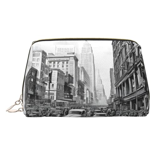 EZDLOWVBA Kosmetiktasche mit Aufdruck "Love from New York", für Damen, mit Reißverschluss, leichte Leder-Make-up-Tasche, gold, Einheitsgröße EZDLOWVBA Kosmetiktasche mit Aufdruck "Love from New York", für Damen, mit Reißverschluss, leichte Leder-Make-up-Tasche, gold, Einheitsgröße von EZDLOWVBA
