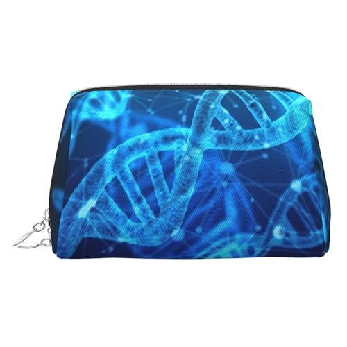 EZDLOWVBA Kosmetiktasche mit DNA-Kette, Fotodruck für Damen, Reise-Kosmetiktasche, Organizer, Reißverschluss, Make-up-Tasche, Kulturbeutel, leichte Leder-Make-up-Tasche, silber, Einheitsgröße EZDLOWVBA Kosmetiktasche mit DNA-Kette, Fotodruck für Damen, Reise-Kosmetiktasche, Organizer, Reißverschluss, Make-up-Tasche, Kulturbeutel, leichte Leder-Make-up-Tasche, silber, Einheitsgröße von EZDLOWVBA