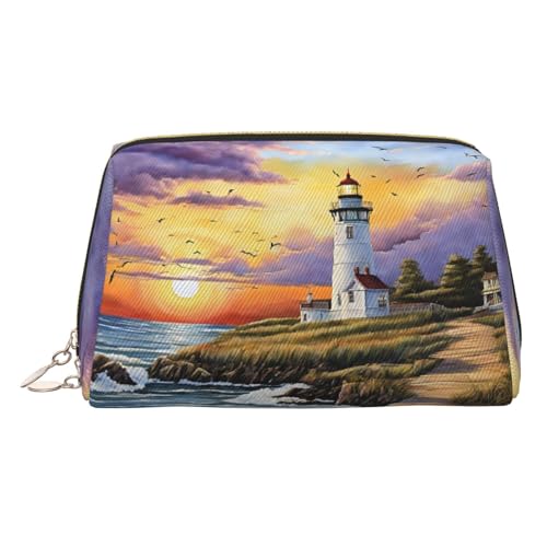 EZDLOWVBA Kosmetiktasche mit Diamant-Malerei-Druck, Reise-Kosmetiktasche, Organizer, Reißverschluss, Make-up-Tasche, Kulturbeutel, leichte Leder-Make-up-Tasche, gold, Einheitsgröße von EZDLOWVBA