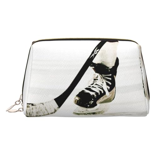EZDLOWVBA Kosmetiktasche mit Eishockey-Muster, für Damen, Reise-Kosmetiktasche, Organizer, Reißverschluss, Make-up-Tasche, Kulturbeutel, leichte Leder-Make-up-Tasche, gold, Einheitsgröße EZDLOWVBA Kosmetiktasche mit Eishockey-Muster, für Damen, Reise-Kosmetiktasche, Organizer, Reißverschluss, Make-up-Tasche, Kulturbeutel, leichte Leder-Make-up-Tasche, gold, Einheitsgröße von EZDLOWVBA