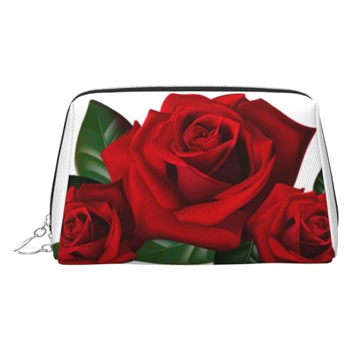 EZDLOWVBA Kosmetiktasche mit Gothic-Rosen-Aufdruck, für Damen, Reißverschluss, Make-up-Tasche, Kulturbeutel, leichte Leder-Make-up-Tasche, silber, Einheitsgröße EZDLOWVBA Kosmetiktasche mit Gothic-Rosen-Aufdruck, für Damen, Reißverschluss, Make-up-Tasche, Kulturbeutel, leichte Leder-Make-up-Tasche, silber, Einheitsgröße von EZDLOWVBA