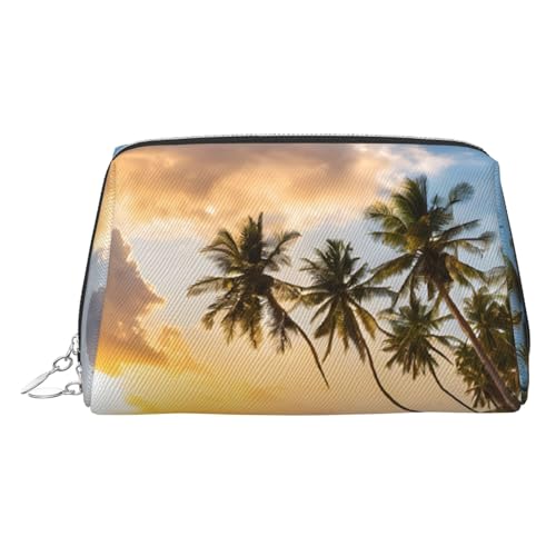 EZDLOWVBA Kosmetiktasche mit Hawaii-Palmen-Druck, Reißverschluss, Make-up-Tasche, Kulturbeutel, leicht, Leder, silber, Einheitsgröße EZDLOWVBA Kosmetiktasche mit Hawaii-Palmen-Druck, Reißverschluss, Make-up-Tasche, Kulturbeutel, leicht, Leder, silber, Einheitsgröße von EZDLOWVBA