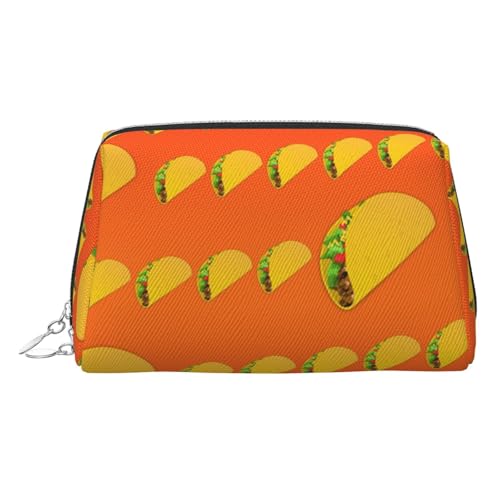 EZDLOWVBA Kosmetiktasche mit Lebensmittelmuster, lustiger Druck, Reise-Kosmetiktasche, Organizer, Reißverschluss, Make-up-Tasche, Kulturbeutel, leichte Leder-Make-up-Tasche, silber, Einheitsgröße von EZDLOWVBA