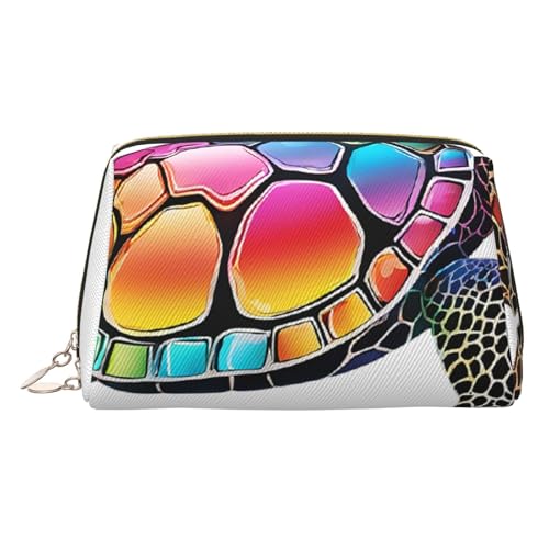 EZDLOWVBA Kosmetiktasche mit Meeresschildkröten-Motiv, für Damen, mit Reißverschluss, leichte Make-up-Tasche aus Leder, gold, Einheitsgröße EZDLOWVBA Kosmetiktasche mit Meeresschildkröten-Motiv, für Damen, mit Reißverschluss, leichte Make-up-Tasche aus Leder, gold, Einheitsgröße von EZDLOWVBA