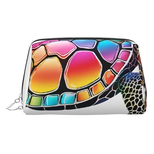 EZDLOWVBA Kosmetiktasche mit Meeresschildkröten-Motiv, für Damen, mit Reißverschluss, leichte Make-up-Tasche aus Leder, silber, Einheitsgröße EZDLOWVBA Kosmetiktasche mit Meeresschildkröten-Motiv, für Damen, mit Reißverschluss, leichte Make-up-Tasche aus Leder, silber, Einheitsgröße von EZDLOWVBA