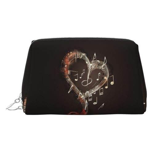 EZDLOWVBA Kosmetiktasche mit Musiksymbole und Liebesaufdruck, für Damen, mit Reißverschluss, Make-up-Tasche, Kulturbeutel, leichte Leder-Make-up-Tasche, silber, Einheitsgröße EZDLOWVBA Kosmetiktasche mit Musiksymbole und Liebesaufdruck, für Damen, mit Reißverschluss, Make-up-Tasche, Kulturbeutel, leichte Leder-Make-up-Tasche, silber, Einheitsgröße von EZDLOWVBA