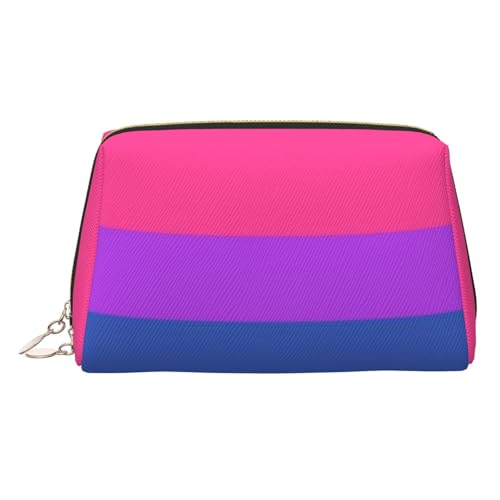 EZDLOWVBA Kosmetiktasche mit Pride-Flaggen-Druck, für Damen, Reißverschluss, Make-up-Tasche, Kulturbeutel, leicht, Leder, gold, Einheitsgröße EZDLOWVBA Kosmetiktasche mit Pride-Flaggen-Druck, für Damen, Reißverschluss, Make-up-Tasche, Kulturbeutel, leicht, Leder, gold, Einheitsgröße von EZDLOWVBA