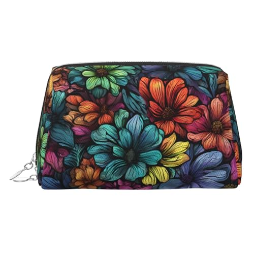 EZDLOWVBA Kosmetiktasche mit Regenbogen-Schmetterling-Druck, für Damen, Reißverschluss, Make-up-Tasche, Kulturbeutel, leichte Leder-Make-up-Tasche, silber, Einheitsgröße EZDLOWVBA Kosmetiktasche mit Regenbogen-Schmetterling-Druck, für Damen, Reißverschluss, Make-up-Tasche, Kulturbeutel, leichte Leder-Make-up-Tasche, silber, Einheitsgröße von EZDLOWVBA