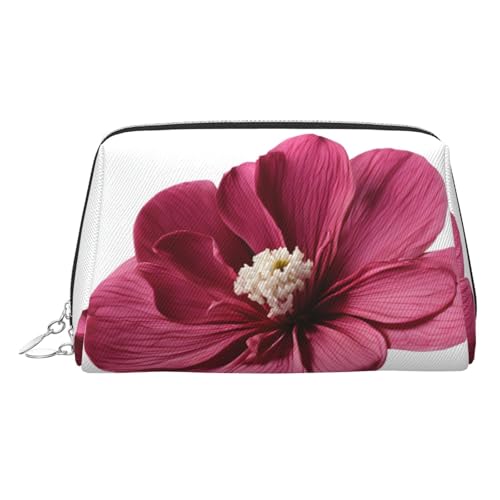 EZDLOWVBA Kosmetiktasche mit Rosen-Blumendruck, Reißverschluss, leichte Leder-Make-up-Tasche, silber, Einheitsgröße EZDLOWVBA Kosmetiktasche mit Rosen-Blumendruck, Reißverschluss, leichte Leder-Make-up-Tasche, silber, Einheitsgröße von EZDLOWVBA
