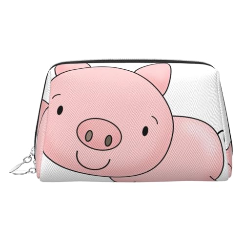 EZDLOWVBA Kosmetiktasche mit Schweinchen-Aufdruck, Reißverschluss, leichte Leder-Make-up-Tasche, silber, Einheitsgröße EZDLOWVBA Kosmetiktasche mit Schweinchen-Aufdruck, Reißverschluss, leichte Leder-Make-up-Tasche, silber, Einheitsgröße von EZDLOWVBA