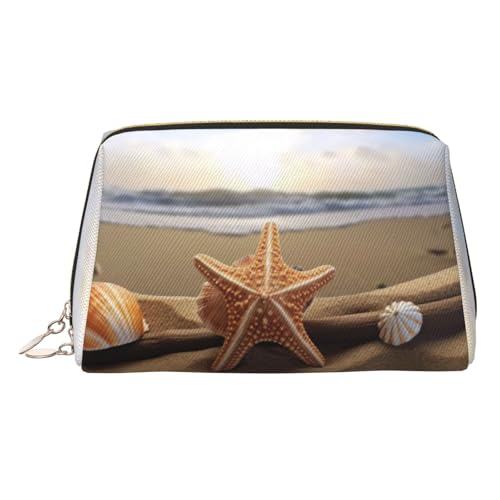 EZDLOWVBA Kosmetiktasche mit Strandmotiv für Damen, Reise-Kosmetiktasche, Organizer, Reißverschluss, Make-up-Tasche, Kulturbeutel, leichte Leder-Make-up-Tasche, gold, Einheitsgröße EZDLOWVBA Kosmetiktasche mit Strandmotiv für Damen, Reise-Kosmetiktasche, Organizer, Reißverschluss, Make-up-Tasche, Kulturbeutel, leichte Leder-Make-up-Tasche, gold, Einheitsgröße von EZDLOWVBA
