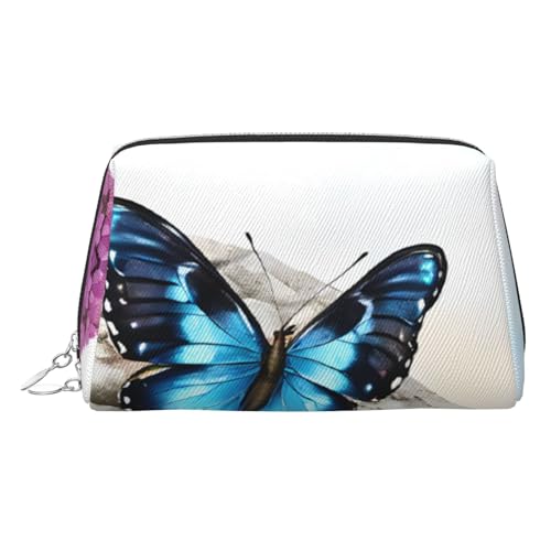 EZDLOWVBA Kosmetiktasche mit Zen-Design, Schmetterlings-Druck, für Damen, Reißverschluss, Make-up-Tasche, Kulturbeutel, leichte Leder-Make-up-Tasche, silber, Einheitsgröße EZDLOWVBA Kosmetiktasche mit Zen-Design, Schmetterlings-Druck, für Damen, Reißverschluss, Make-up-Tasche, Kulturbeutel, leichte Leder-Make-up-Tasche, silber, Einheitsgröße von EZDLOWVBA