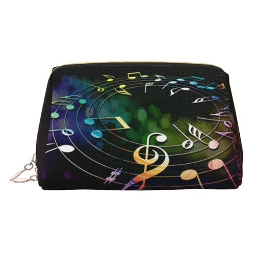 EZDLOWVBA Kosmetiktasche mit buntem Musiknoten-Druck, für Damen, Reise-Kosmetiktasche, Organizer, Reißverschluss, Make-up-Tasche, Kulturbeutel, leichte Leder-Make-up-Tasche, gold, Einheitsgröße EZDLOWVBA Kosmetiktasche mit buntem Musiknoten-Druck, für Damen, Reise-Kosmetiktasche, Organizer, Reißverschluss, Make-up-Tasche, Kulturbeutel, leichte Leder-Make-up-Tasche, gold, Einheitsgröße von EZDLOWVBA