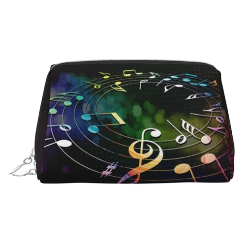 EZDLOWVBA Kosmetiktasche mit buntem Musiknoten-Druck, für Damen, Reise-Kosmetiktasche, Organizer, Reißverschluss, Make-up-Tasche, Kulturbeutel, leichte Leder-Make-up-Tasche, silber, Einheitsgröße EZDLOWVBA Kosmetiktasche mit buntem Musiknoten-Druck, für Damen, Reise-Kosmetiktasche, Organizer, Reißverschluss, Make-up-Tasche, Kulturbeutel, leichte Leder-Make-up-Tasche, silber, Einheitsgröße von EZDLOWVBA