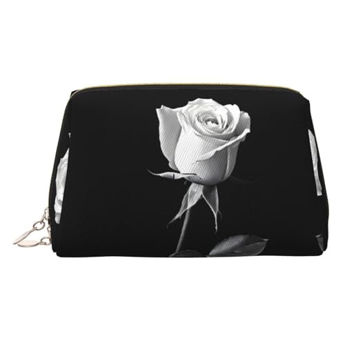 EZDLOWVBA Kosmetiktasche mit einfarbigem Rosen-Druck, für Damen, Reißverschluss, Make-up-Tasche, Kulturbeutel, leicht, Leder, gold, Einheitsgröße EZDLOWVBA Kosmetiktasche mit einfarbigem Rosen-Druck, für Damen, Reißverschluss, Make-up-Tasche, Kulturbeutel, leicht, Leder, gold, Einheitsgröße von EZDLOWVBA