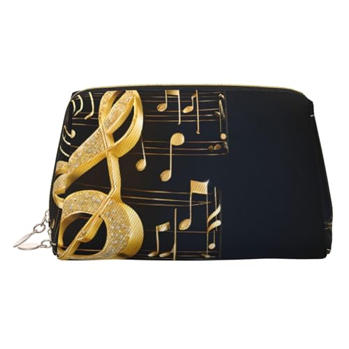 EZDLOWVBA Kosmetiktasche mit goldfarbenem Musiknoten mit gefallenem glänzendem Sternendruck, für Damen, Reise-Kosmetiktasche, Organizer, Reißverschluss, Make-up-Tasche, Kulturbeutel, leichte EZDLOWVBA Kosmetiktasche mit goldfarbenem Musiknoten mit gefallenem glänzendem Sternendruck, für Damen, Reise-Kosmetiktasche, Organizer, Reißverschluss, Make-up-Tasche, Kulturbeutel, leichte von EZDLOWVBA