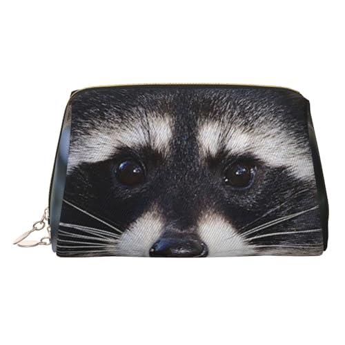 EZDLOWVBA Kosmetiktasche mit kleinem Waschbär-Gesichtsaufdruck, für Damen, mit Reißverschluss, Make-up-Tasche, Kulturbeutel, leichte Leder-Make-up-Tasche, gold, Einheitsgröße EZDLOWVBA Kosmetiktasche mit kleinem Waschbär-Gesichtsaufdruck, für Damen, mit Reißverschluss, Make-up-Tasche, Kulturbeutel, leichte Leder-Make-up-Tasche, gold, Einheitsgröße von EZDLOWVBA