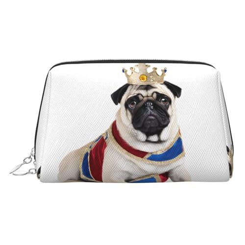 EZDLOWVBA Kosmetiktasche mit niedlichem Hunde-Aufdruck, Reißverschluss, leichte Leder-Make-up-Tasche, silber, Einheitsgröße EZDLOWVBA Kosmetiktasche mit niedlichem Hunde-Aufdruck, Reißverschluss, leichte Leder-Make-up-Tasche, silber, Einheitsgröße von EZDLOWVBA