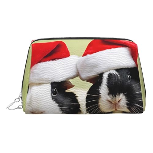 EZDLOWVBA Kosmetiktasche mit niedlichem Meerschweinchen-Aufdruck, für Damen, mit Reißverschluss, Make-up-Tasche, Kulturbeutel, leichte Leder-Make-up-Tasche, silber, Einheitsgröße EZDLOWVBA Kosmetiktasche mit niedlichem Meerschweinchen-Aufdruck, für Damen, mit Reißverschluss, Make-up-Tasche, Kulturbeutel, leichte Leder-Make-up-Tasche, silber, Einheitsgröße von EZDLOWVBA