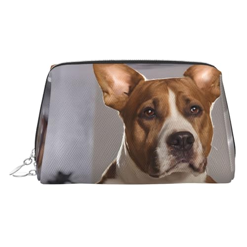 EZDLOWVBA Kosmetiktasche mit niedlichem Mops-Aufdruck, für Damen, mit Reißverschluss, Make-up-Tasche, Kulturbeutel, leichte Leder-Make-up-Tasche, silber, Einheitsgröße EZDLOWVBA Kosmetiktasche mit niedlichem Mops-Aufdruck, für Damen, mit Reißverschluss, Make-up-Tasche, Kulturbeutel, leichte Leder-Make-up-Tasche, silber, Einheitsgröße von EZDLOWVBA