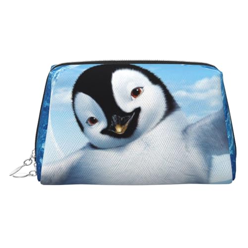 EZDLOWVBA Kosmetiktasche mit niedlichem Pinguin-Motiv, für Damen, Reise-Kosmetiktasche, Organizer, Reißverschluss, Make-up-Tasche, Kulturbeutel, leichte Leder-Make-up-Tasche, silber, Einheitsgröße EZDLOWVBA Kosmetiktasche mit niedlichem Pinguin-Motiv, für Damen, Reise-Kosmetiktasche, Organizer, Reißverschluss, Make-up-Tasche, Kulturbeutel, leichte Leder-Make-up-Tasche, silber, Einheitsgröße von EZDLOWVBA
