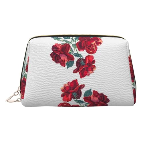 EZDLOWVBA Kosmetiktasche mit rotem Rosen-Motiv, für Damen, Reise-Kosmetiktasche, Organizer, Reißverschluss, Make-up-Tasche, Kulturbeutel, leichte Leder-Make-up-Tasche, gold, Einheitsgröße EZDLOWVBA Kosmetiktasche mit rotem Rosen-Motiv, für Damen, Reise-Kosmetiktasche, Organizer, Reißverschluss, Make-up-Tasche, Kulturbeutel, leichte Leder-Make-up-Tasche, gold, Einheitsgröße von EZDLOWVBA